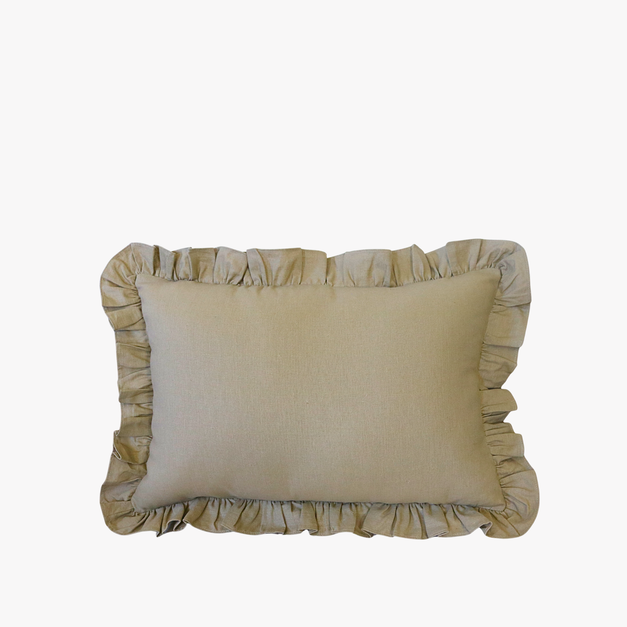 Sandstone Linen Ruffle Lumbar