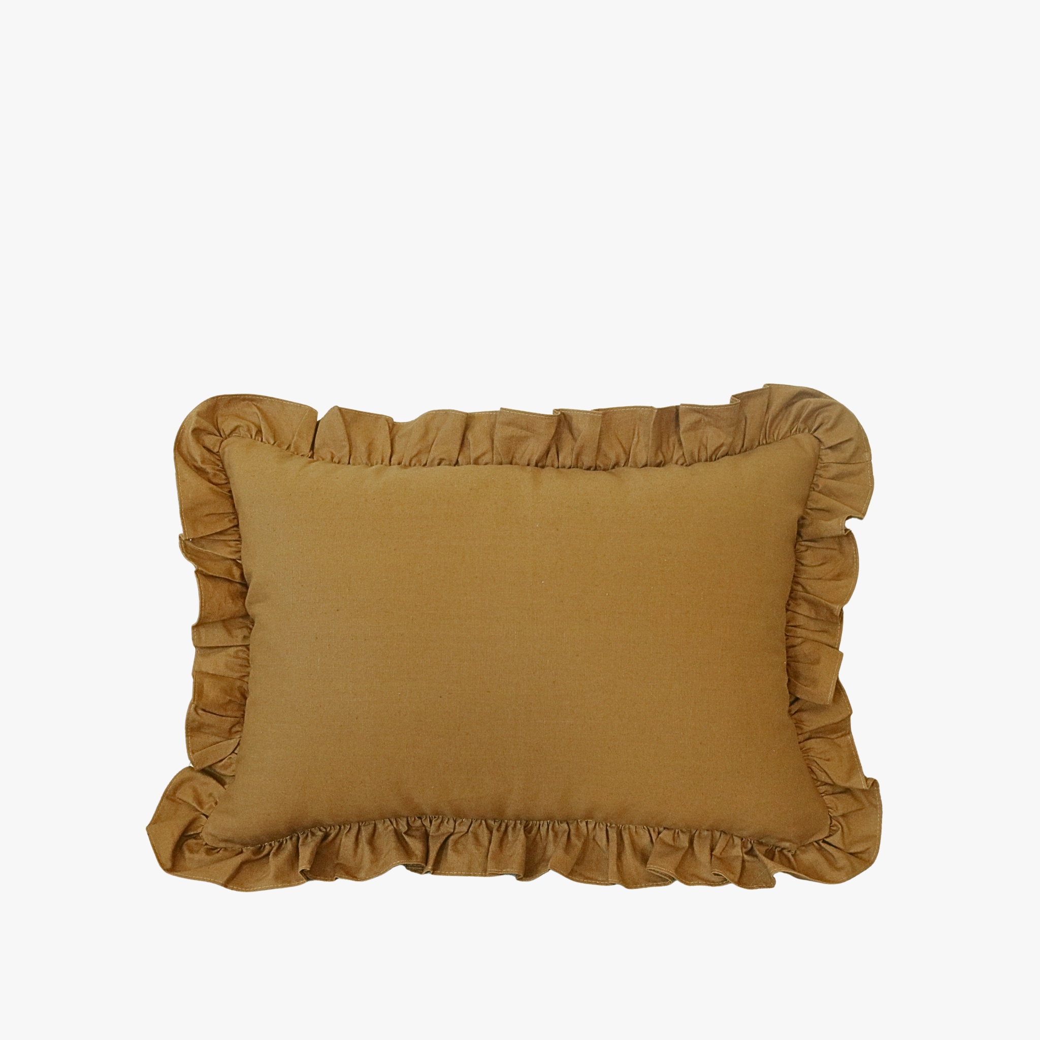 Honey Linen Ruffle Lumbar