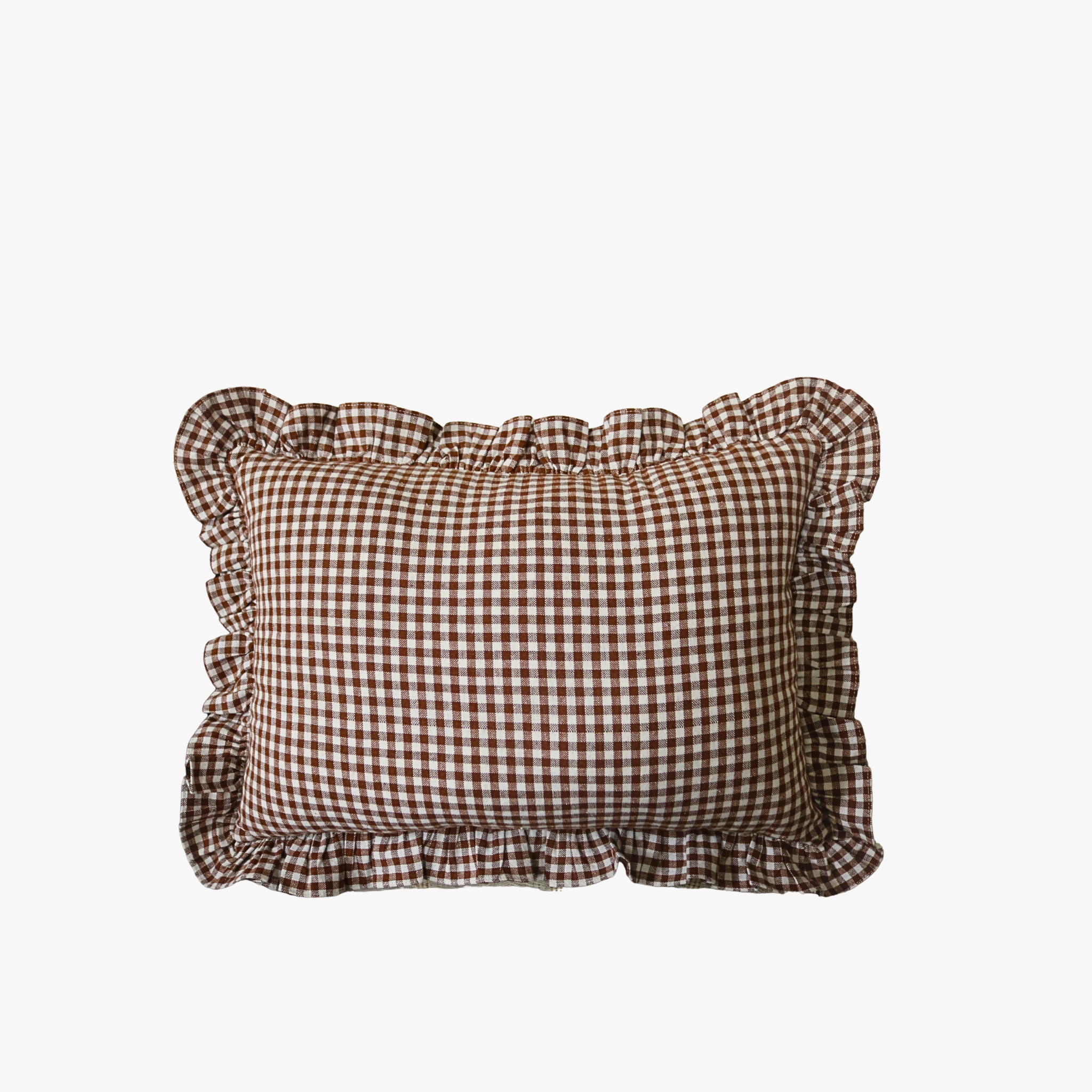 Handloom Gingham Ruffle Brown