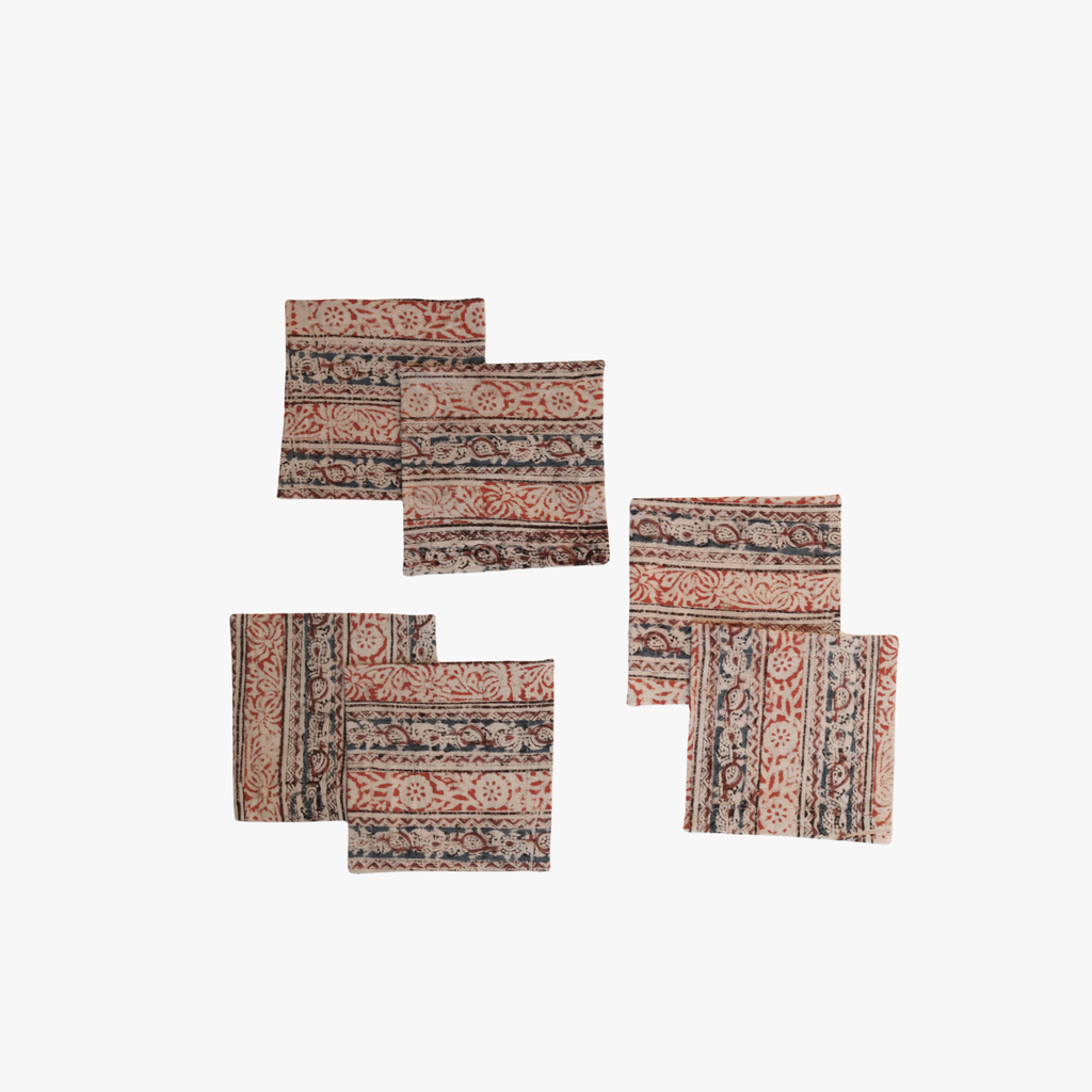 Komari Kalamkari Cocktail Napkins (Set of 6)